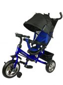 Велосипед трёхколесный с ручкой (колеса EVA размер 10/8 корзина) синий (Арт. ВЛ-0688) купить оптом и в розницу на базе игрушек